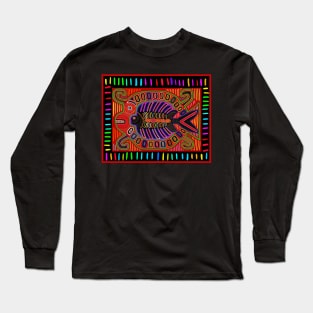 Kuna Indian Mola Folk Art - Flying Fish Long Sleeve T-Shirt